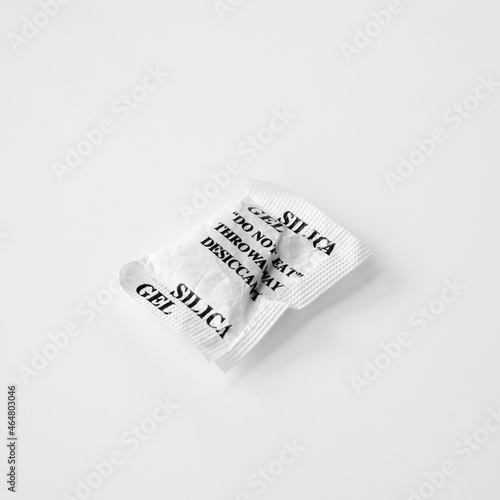 Silica gel on white background.
