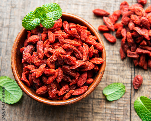 Dry red goji berries for a healthy diet.