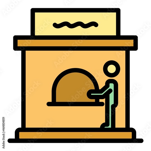Shoe repair icon. Outline shoe repair vector icon color flat isolated