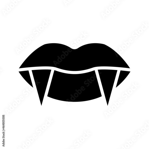 Illustration vector graphic icon of Vampire Mouth. Solid Style Icon. Halloween Themed Icon. Vector illustration isolated on white background. Perfect for website or application design.