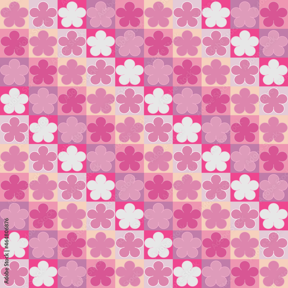 seamless pattern pink flower for fabric or card