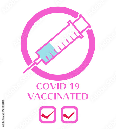 ワクチン接種済みロゴ（ピンク）