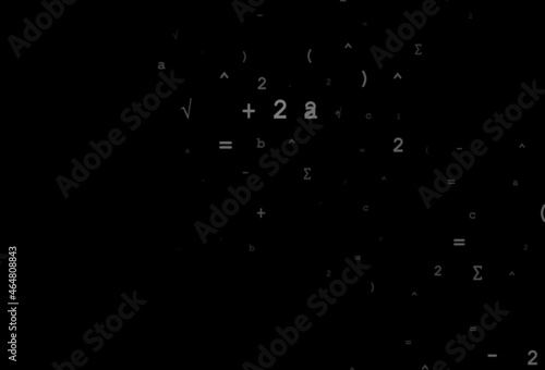 Dark Silver, Gray vector pattern with arithmetic signs.