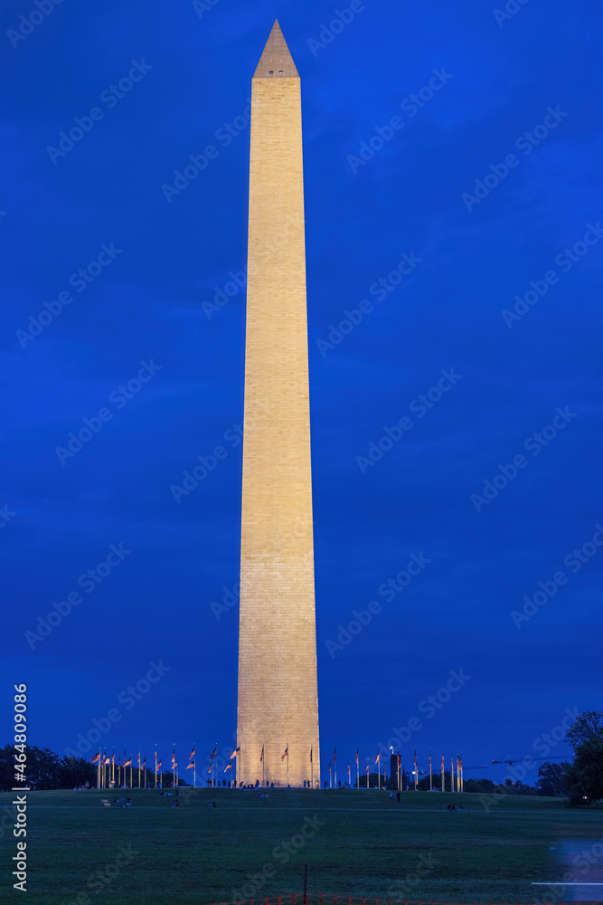 The Washington Monument during the blue hour.