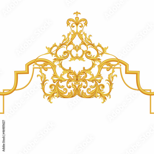 Golden decorative element in Baroque style