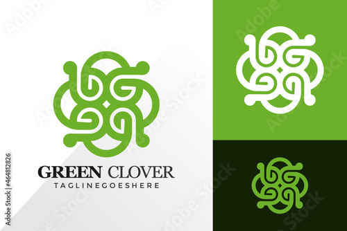 Nature green clover logo and icon design vector concept for template