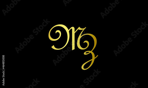 Abstract Letter Initial MZ ZM Vector Logo Design Template