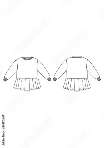 Sweatshirt Dress Technical Fashion Drawing