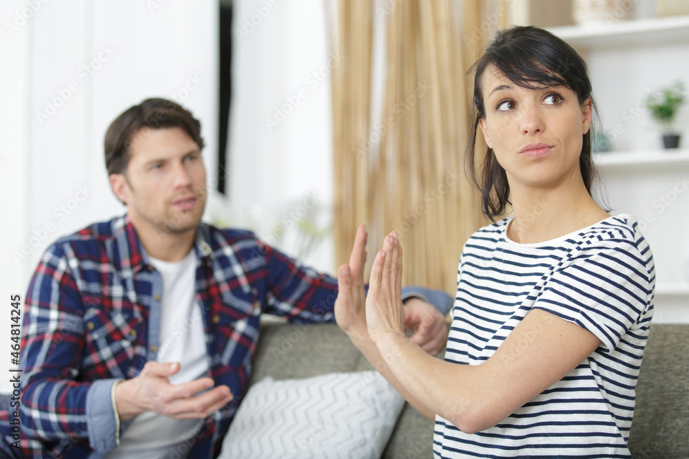 worried married couple making decision about divorce