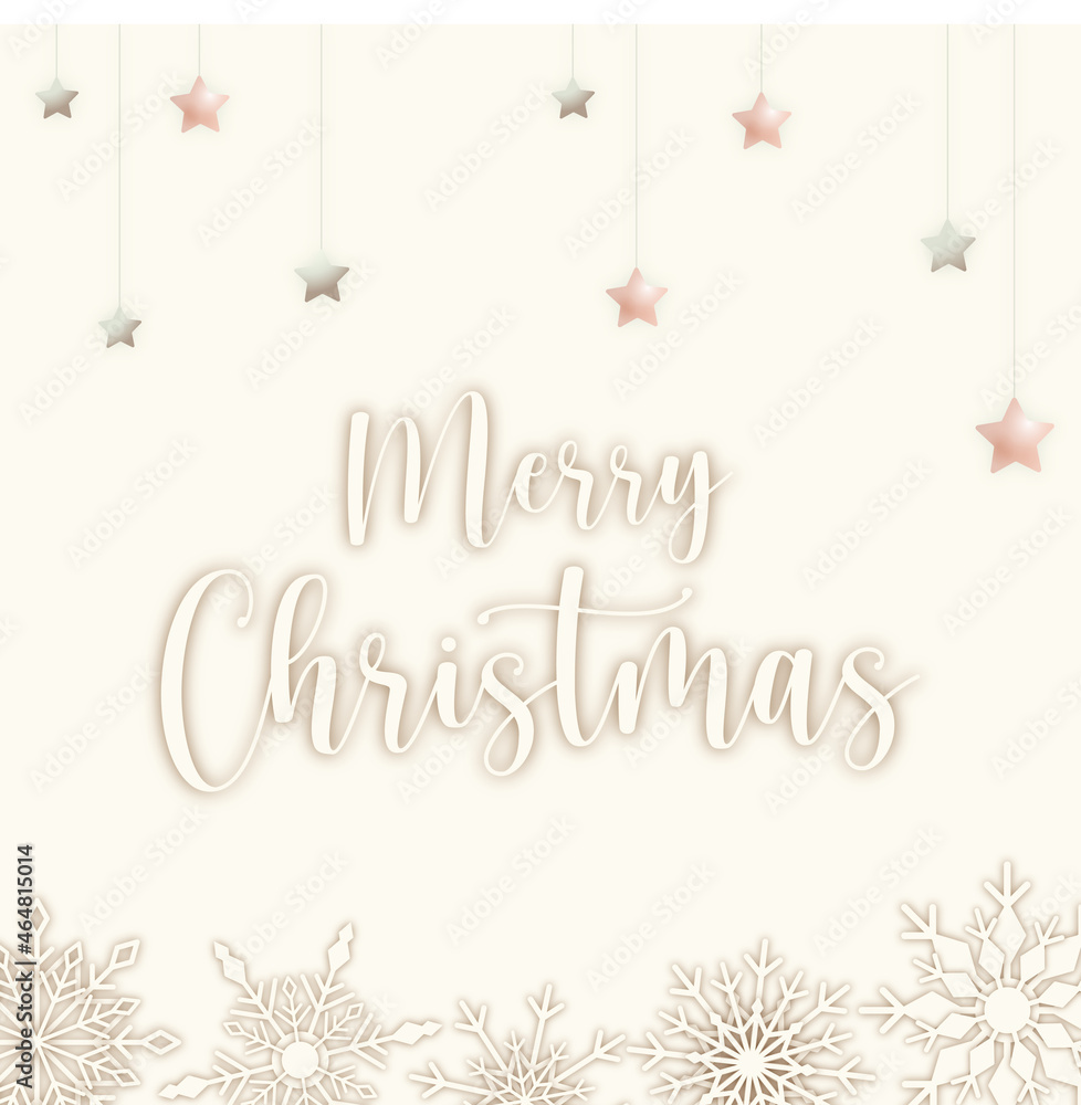Elegant Christmas postcard with hanging stars