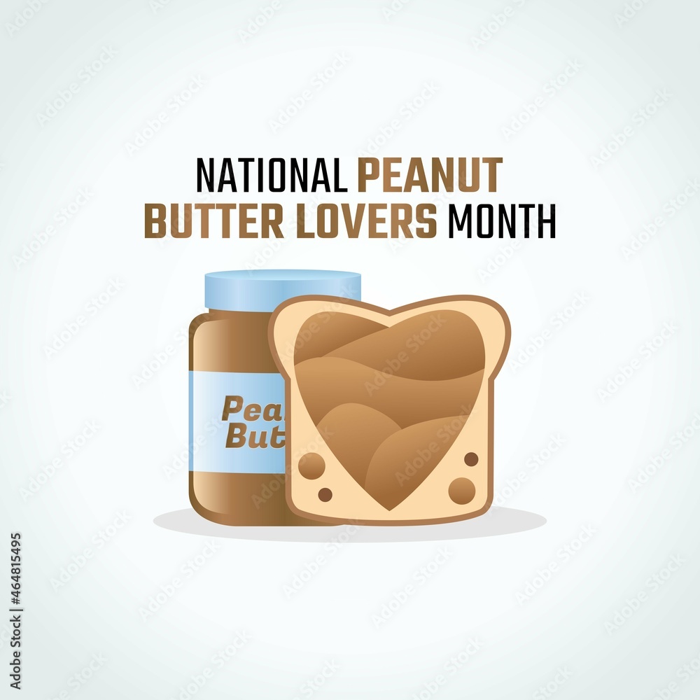vector graphic of national peanut butter lovers month good for national