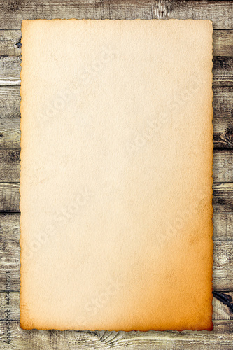 Grungy paper poster mock up PSD rustic wooden background © LiliGraphie
