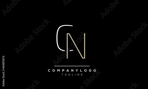Abstract Letter Initial CN NC Vector Logo Design Template