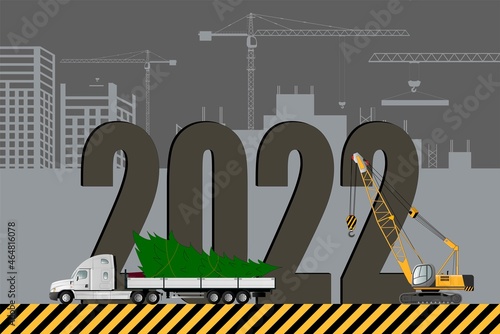 Christmas card. The truck brought the tree for Christmas and New Years.