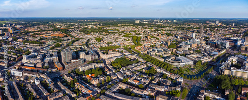 Aerial view of the city utrecht in the netherlands on a sunny day in summer