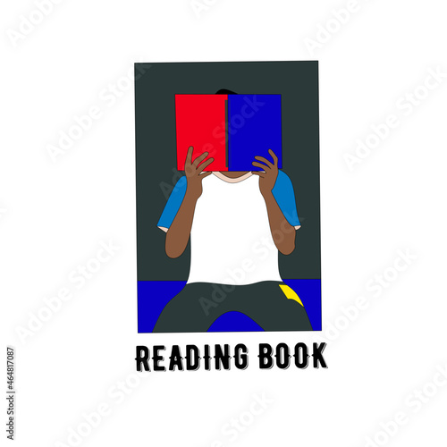 Illustration of a bookworm reading