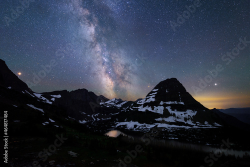 Starry Night and Milky Way at Hidden Lake, Glacier National Park, Montana photo