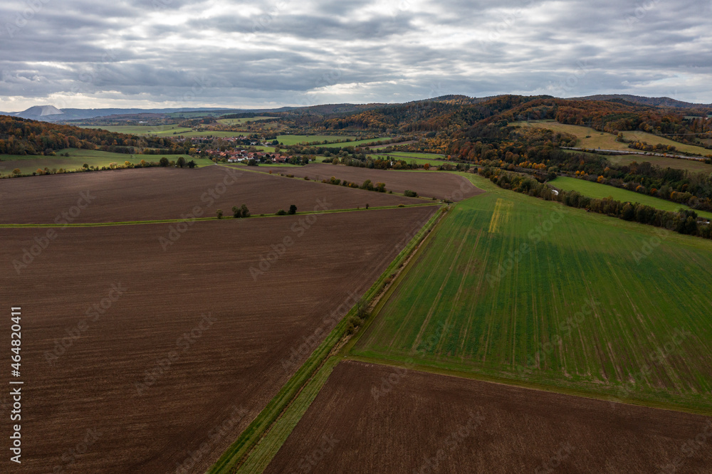 Agriculture in the Werra Valley at Herleshausen between Hesse and Thuringia