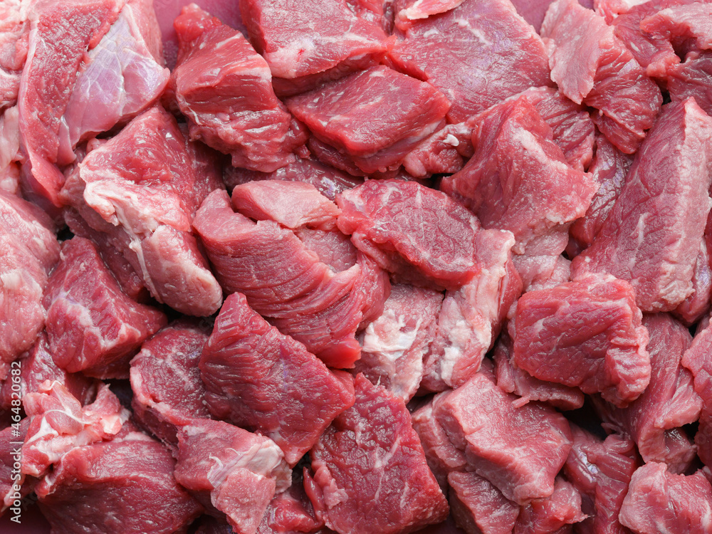 Photography of sliced ​​beef. Fresh natural background. Concept of the cooking.