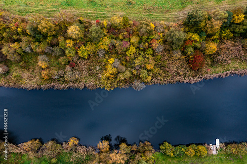 The Werra River from above in the fall time photo