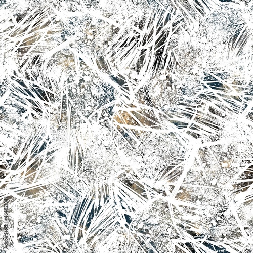 Seamless neutral and white grungy classic abstract surface pattern design for print. High quality illustration. Monochrome earth colored design with white pattern design overlay. Repeat graphic swatch