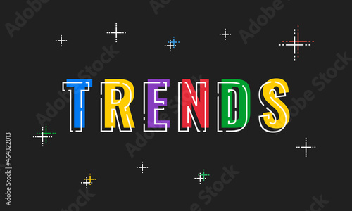 trends colorful linear style vector poster or banner template on dark background