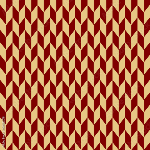 golden chevron ornament over wine red background, chinese or asian styled vector abstract seamless texture