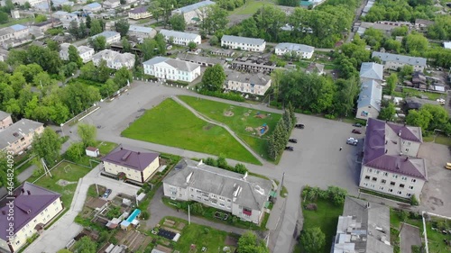 Aerial view of Sverdlov Square (Zuevka, Kirov region, Russia) photo