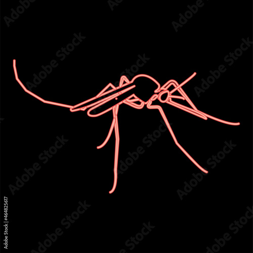 Neon mosquito red color vector illustration flat style image