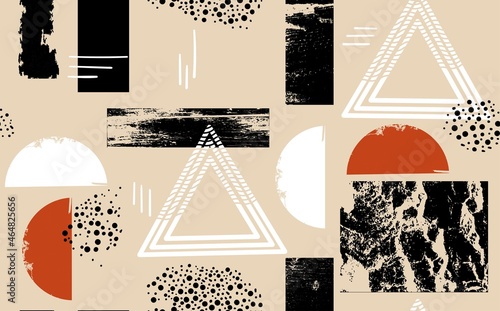 Abstract Seamless Patterns with different shapes and Geometric Figures. Can b...