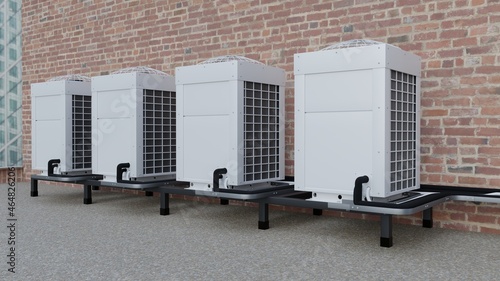vrf system on the roof. 3d render