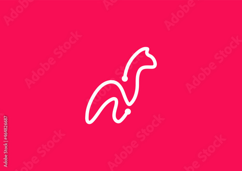Llama illustration logo vector concept
