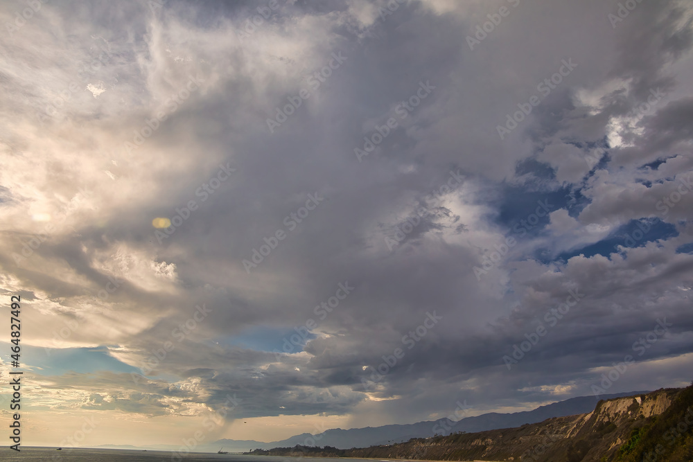 Storm clouds over Rincon point in California