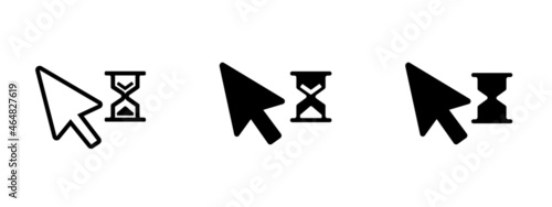 retro mouse cursor, loading icon vector
