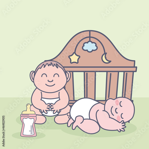 babies and crib