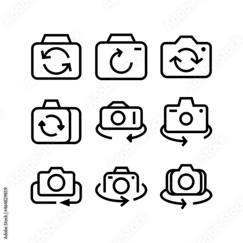 rotate camera set icon on white background	

