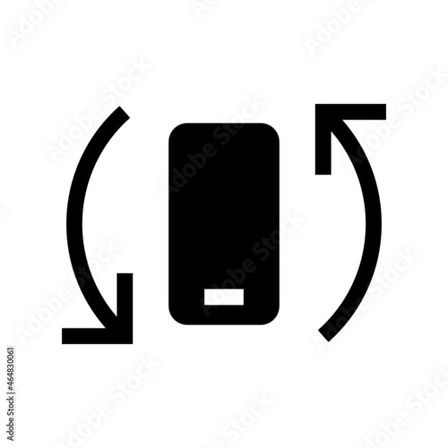 rotate phone icon on white background 