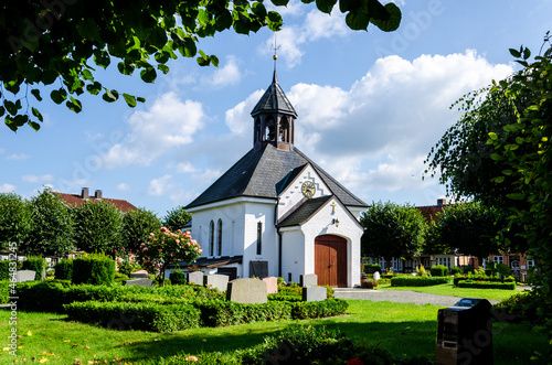 Chapel Cemetery Holm in the centre of the historic fishing village Holm in Schleswig, Germany