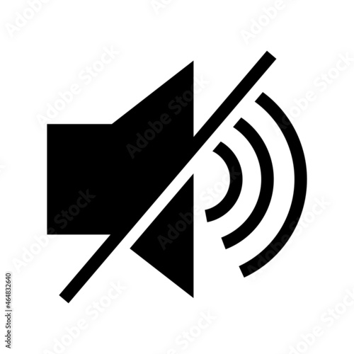 sound off icon on white background	
