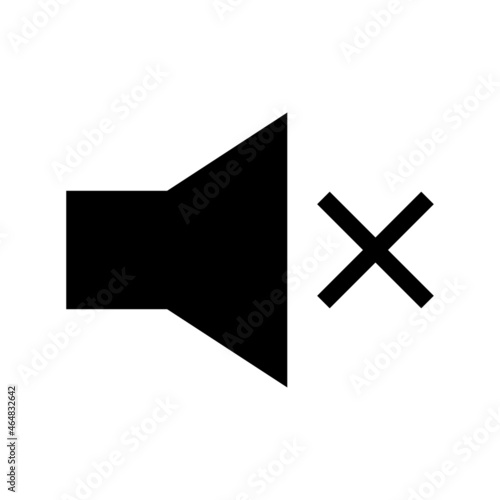 sound off icon on white background	
