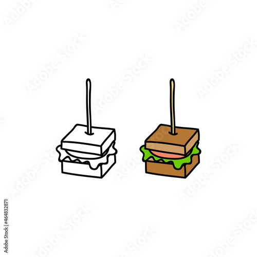 Hand drawn canape sandwich.