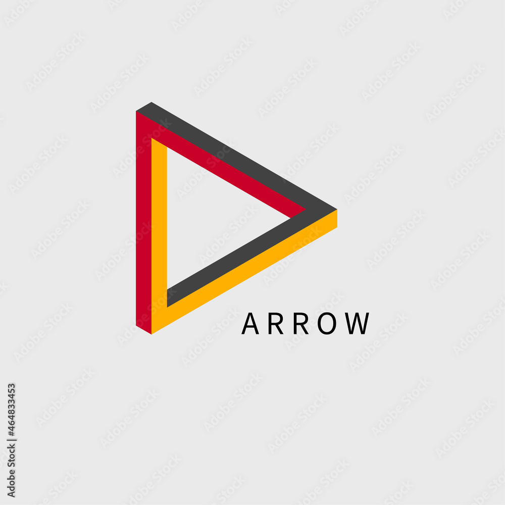 Impossible Perrose triangle. 3D shape. Vector illustration Impossible Perrose triangle. 3D shape. Vector illustration