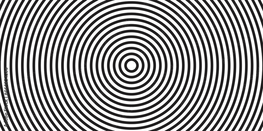 Spiral round illusion pattern black line vector background design