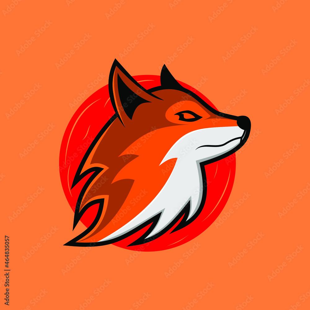 Obraz premium vector logo illustration of a fox, cool colors can be used for logos, clothes etc