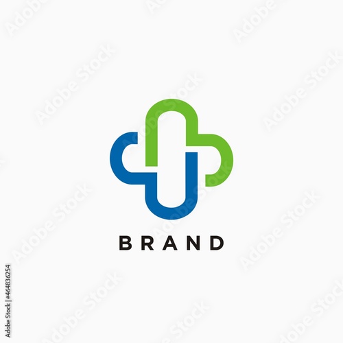 Abstract logo design by combining concept plus sign and love
