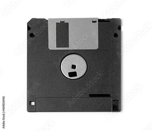 black plastic magnetic floppy disk
