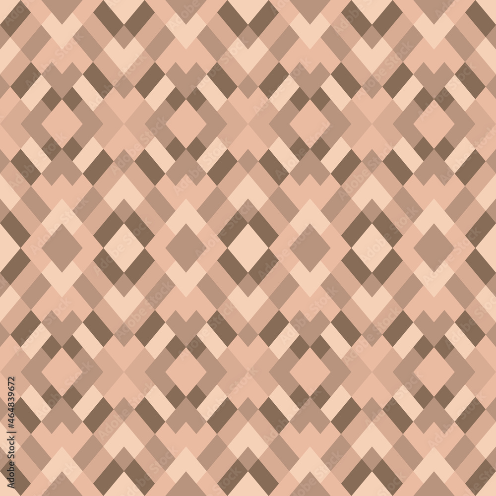 Mosaic seamless texture. Abstract pattern. Vector geometric background of triangles in beige and brown colors