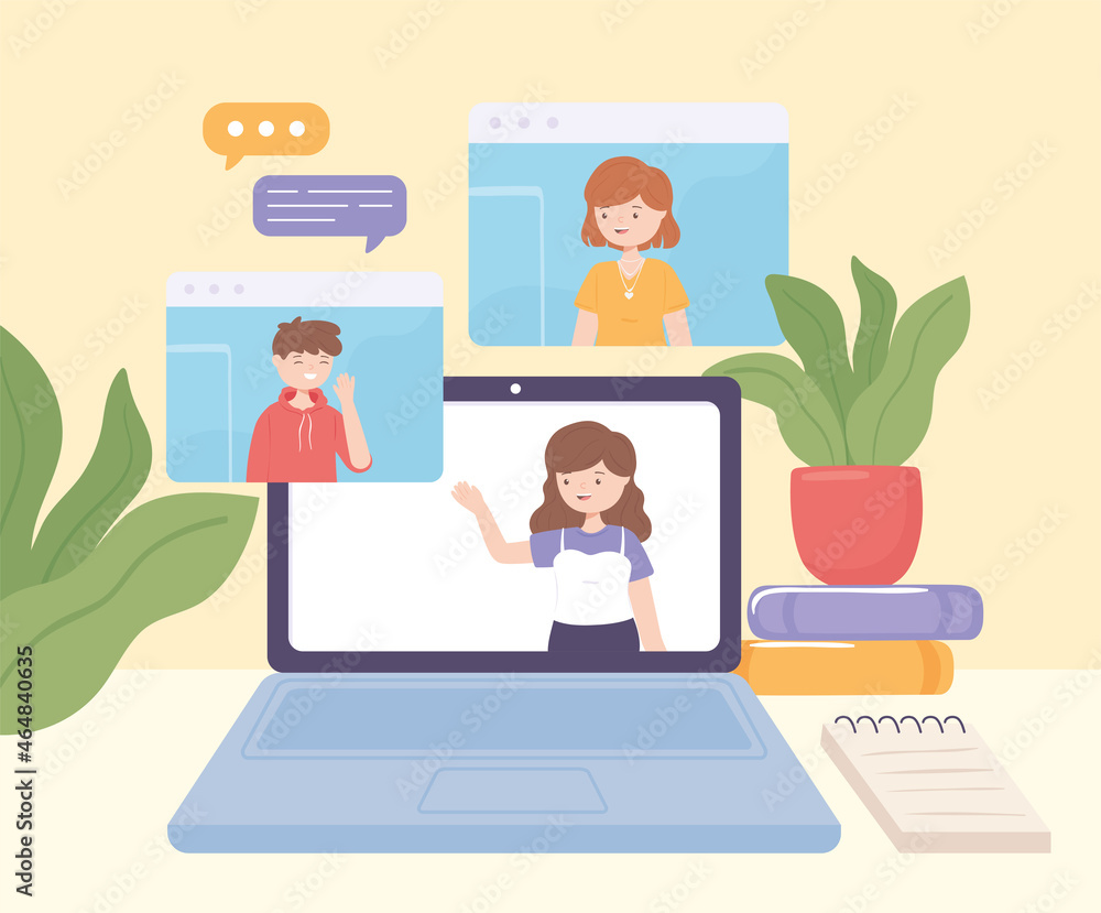 Fototapeta premium people video conference