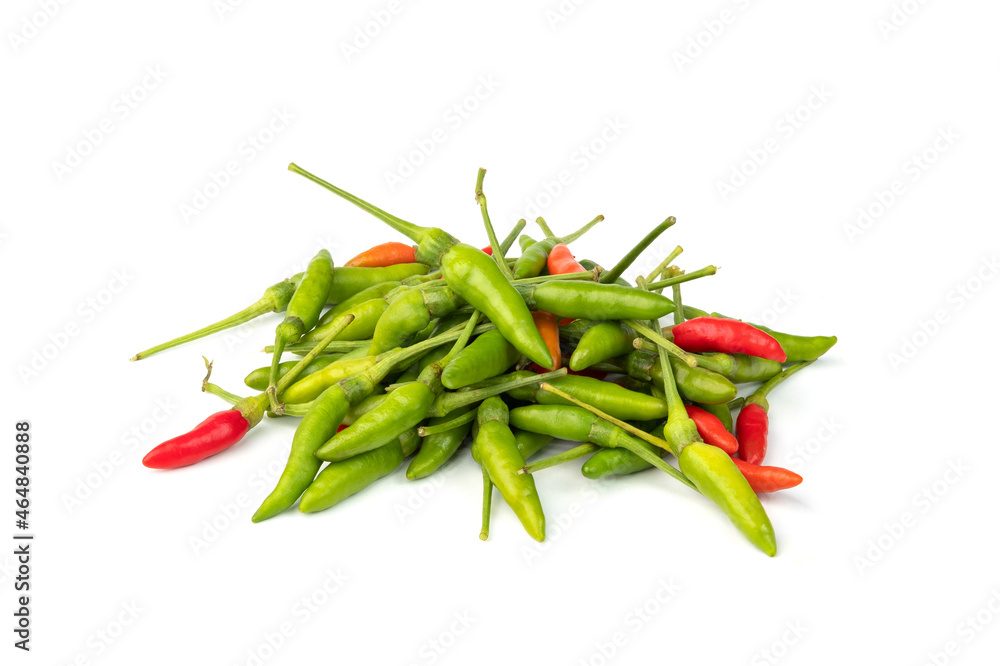 Heap of Bird's Eye Chilli isolated on white background Heap of Bird's Eye Chilli isolated on white background