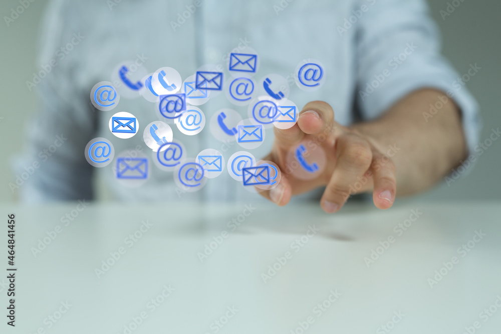 hand using mobile smartphone with email icon, Email concept, copy space hand using mobile smartphone with email icon, Email concept, copy space